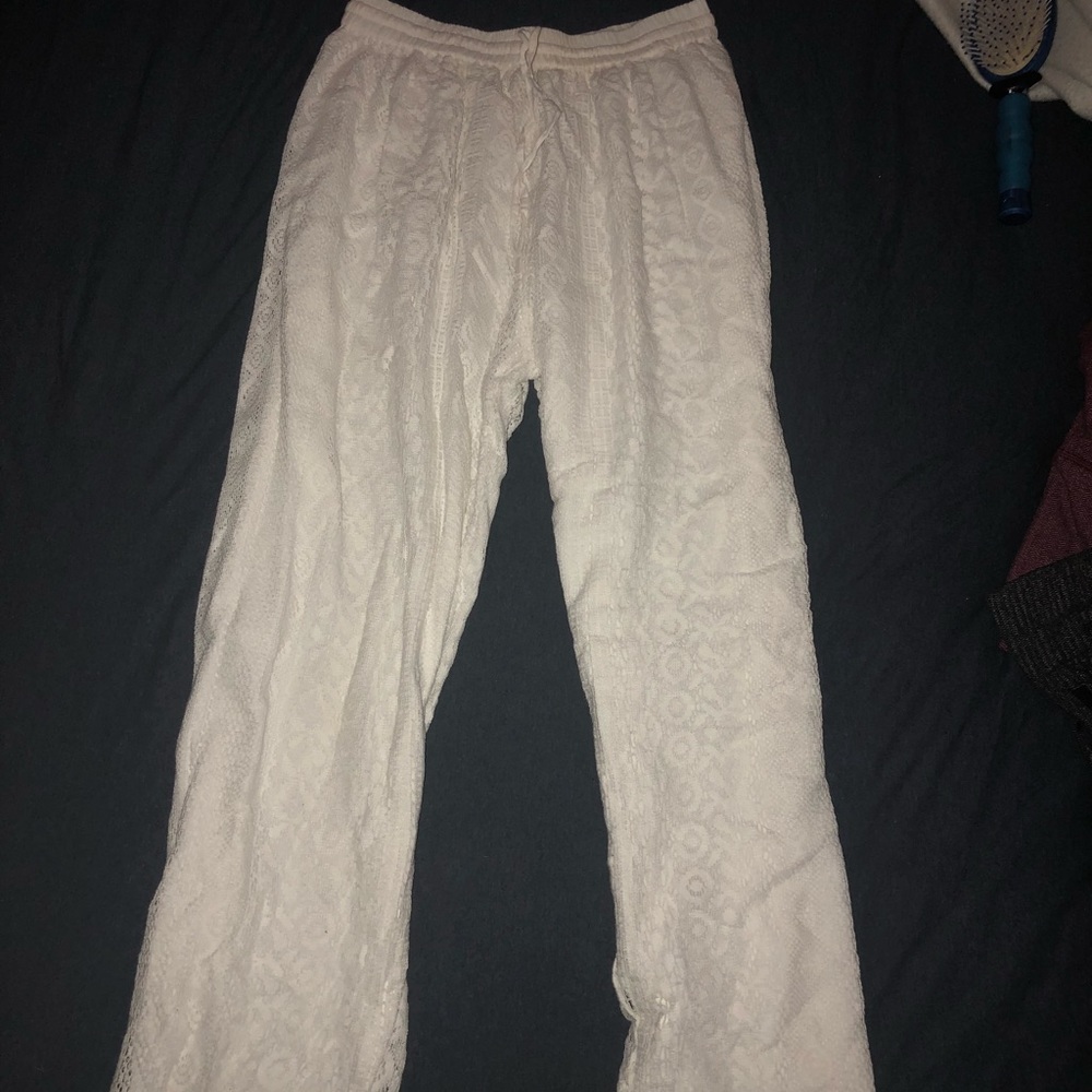 white boho beach pants